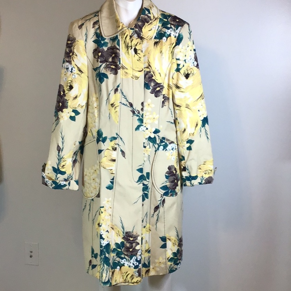 A Line vintage floral trench coat - Picture 2 of 8